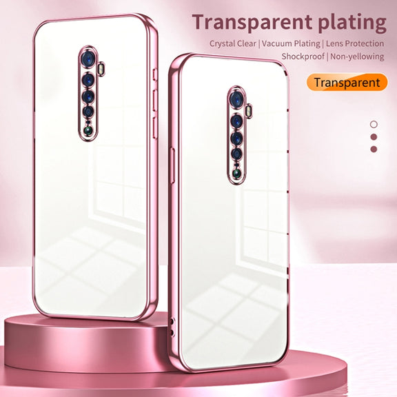 For OPPO Reno2 Transparent Plating Fine Hole Phone Case(Green)