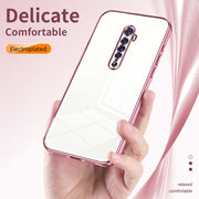 For OPPO Reno2 Transparent Plating Fine Hole Phone Case(Green)