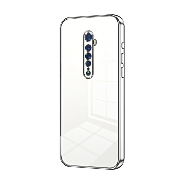 For OPPO Reno2 Transparent Plating Fine Hole Phone Case(Silver)
