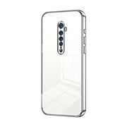 For OPPO Reno2 Transparent Plating Fine Hole Phone Case(Silver)