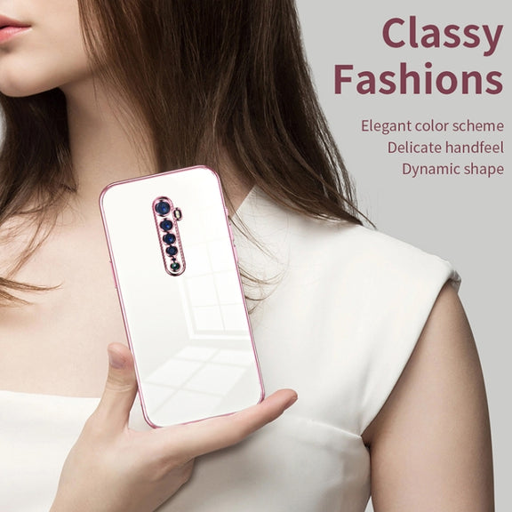 For OPPO Reno2 Transparent Plating Fine Hole Phone Case(Silver)