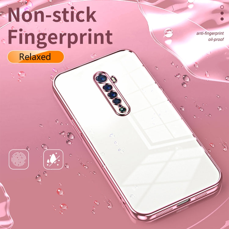 For OPPO Reno2 Transparent Plating Fine Hole Phone Case(Silver)