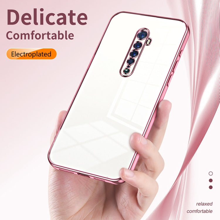 For OPPO Reno2 Transparent Plating Fine Hole Phone Case(Silver)