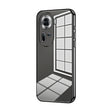 For OPPO Reno11 Global Transparent Plating Fine Hole Phone Case(Black) - OPPO Cases by PMC TechLife | Online Shopping South Africa | PMC TechLife | Buy Now Pay Later Mobicred