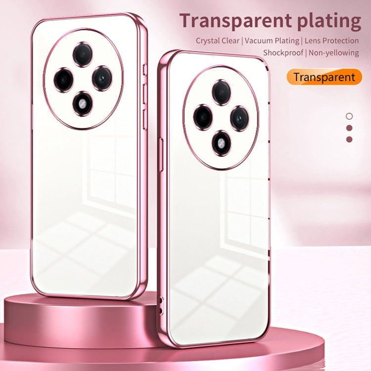 For OPPO A3 Pro Transparent Plating Fine Hole Phone Case(Purple)