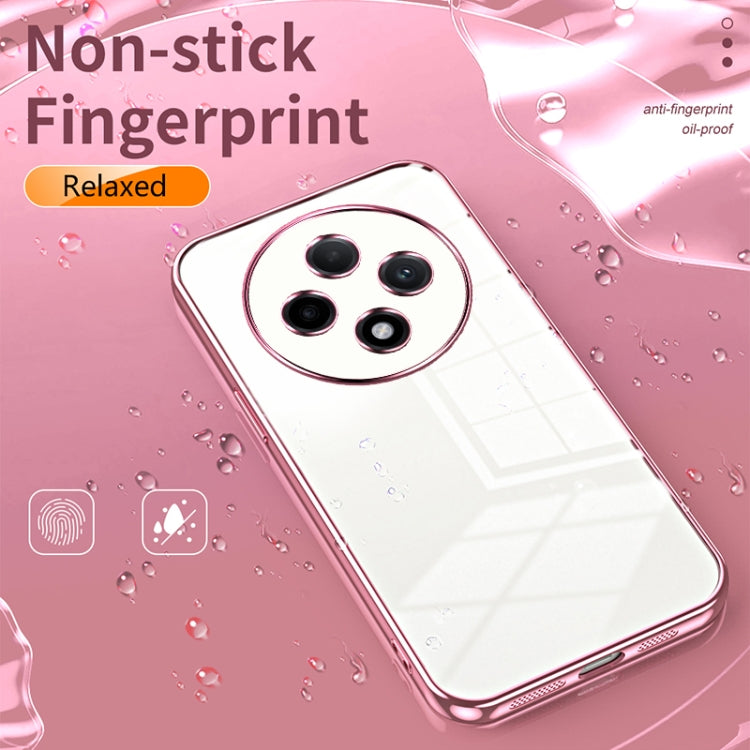 For OPPO A3 Pro Transparent Plating Fine Hole Phone Case(Purple)