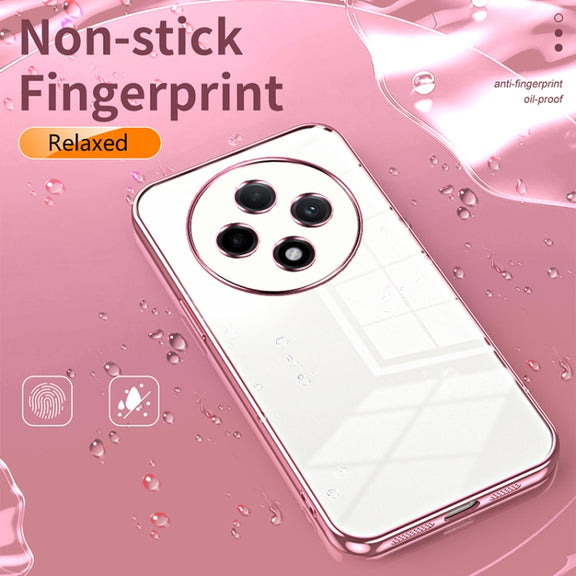 For OPPO A3 Pro Transparent Plating Fine Hole Phone Case(Purple)