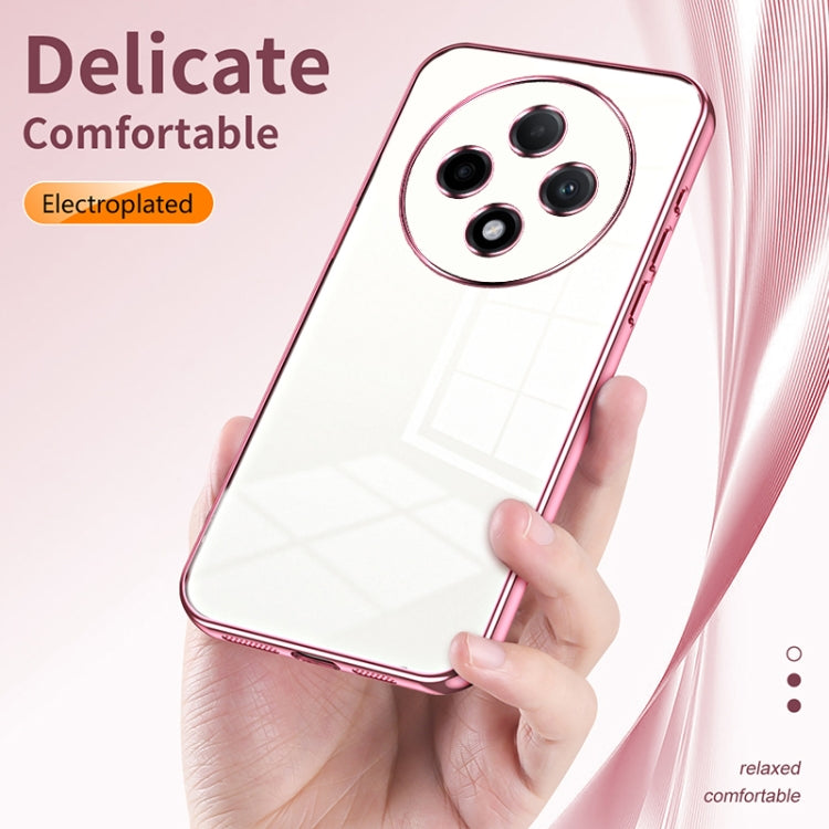 For OPPO A3 Pro Transparent Plating Fine Hole Phone Case(Purple)