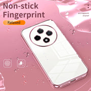 For OPPO A3 Pro Transparent Plating Fine Hole Phone Case(Gold)