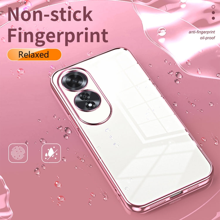 For OPPO A60 Transparent Plating Fine Hole Phone Case(Gold)