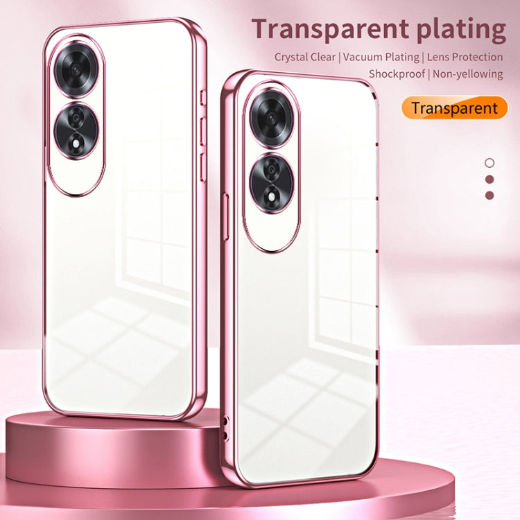For OPPO A60 Transparent Plating Fine Hole Phone Case(Green)