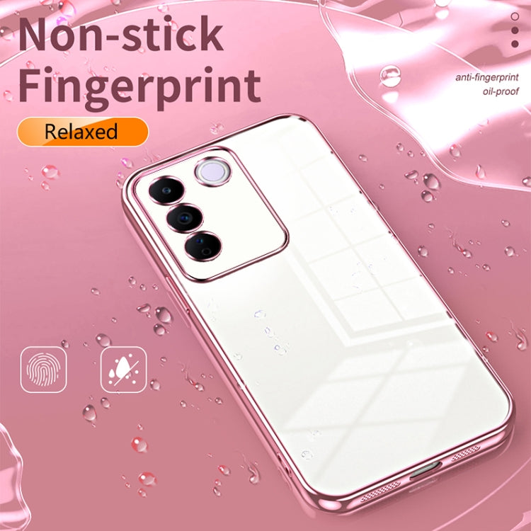 For vivo S16e / V27e Transparent Plating Fine Hole Phone Case(Pink)