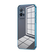 For vivo T1 5G Transparent Plating Fine Hole Phone Case(Blue)