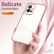 For vivo T1 5G Transparent Plating Fine Hole Phone Case(Blue)