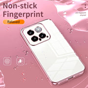 For Xiaomi 14 Transparent Plating Fine Hole Phone Case(Silver)
