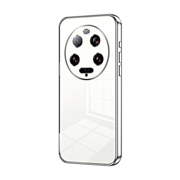 For Xiaomi 13 Ultra Transparent Plating Fine Hole Phone Case(Silver)
