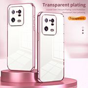 For Xiaomi 13 Pro Transparent Plating Fine Hole Phone Case(Pink)