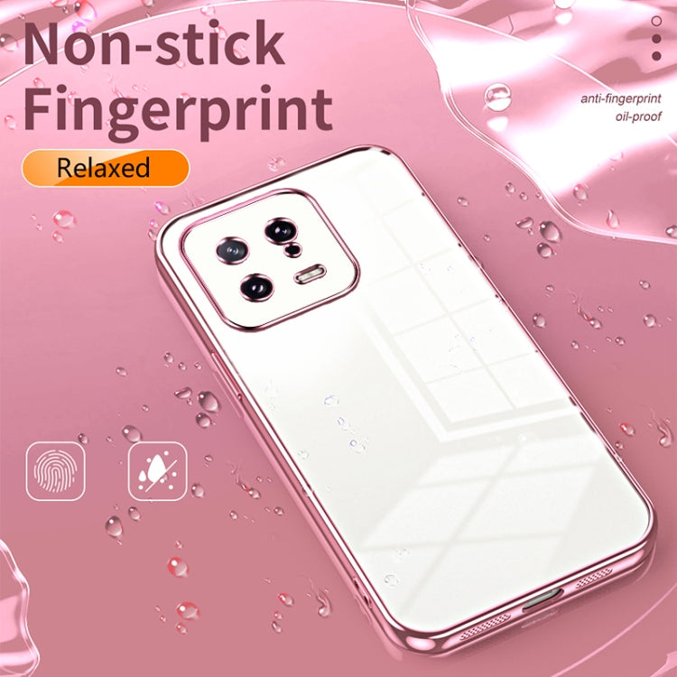 For Xiaomi 13 Transparent Plating Fine Hole Phone Case(Purple)