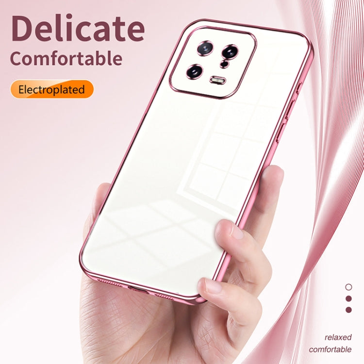 For Xiaomi 13 Transparent Plating Fine Hole Phone Case(Purple)