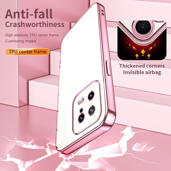 For Xiaomi 13 Transparent Plating Fine Hole Phone Case(Purple)