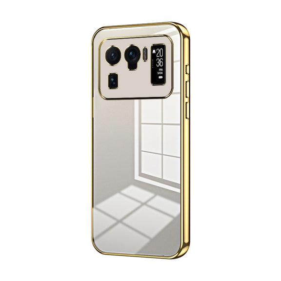 For Xiaomi Mi 11 Ultra Transparent Plating Fine Hole Phone Case(Gold)