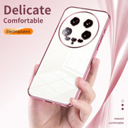 For Xiaomi 14 Ultra Transparent Plating Fine Hole Phone Case(Purple)