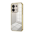 For Xiaomi Redmi Note 13 5G Transparent Plating Fine Hole Phone Case(Gold) - Note 13 Cases by PMC TechLife | Online Shopping South Africa | PMC TechLife