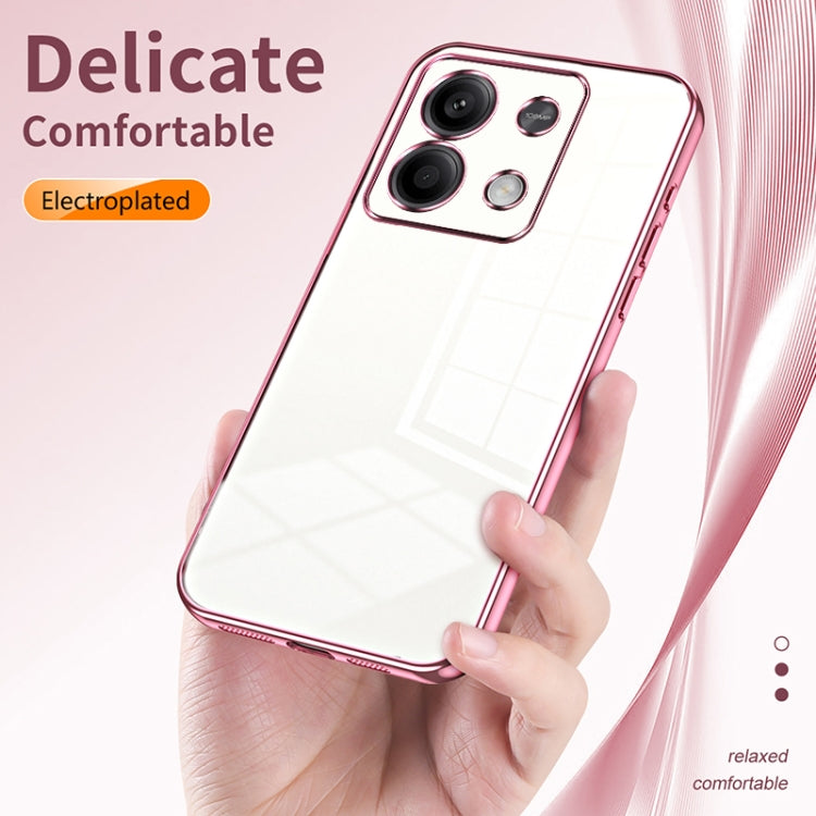 For Xiaomi Redmi Note 13 5G Transparent Plating Fine Hole Phone Case(Transparent)