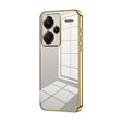 For Xiaomi Redmi Note 13 Pro+ Transparent Plating Fine Hole Phone Case(Gold) - Note 13 Pro+ Cases by PMC TechLife | Online Shopping South Africa | PMC TechLife | Buy Now Pay Later Mobicred