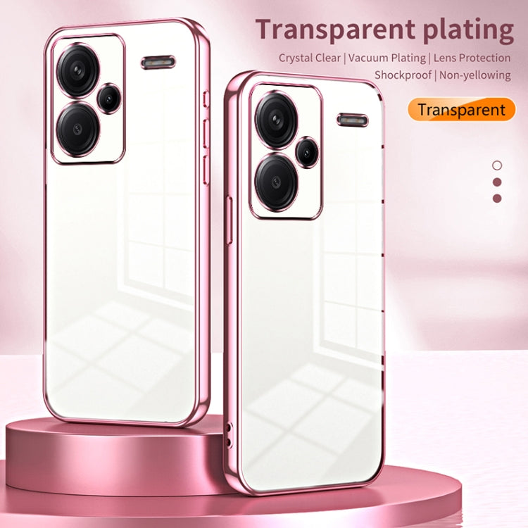 For Xiaomi Redmi Note 13 Pro+ Transparent Plating Fine Hole Phone Case(Gold)