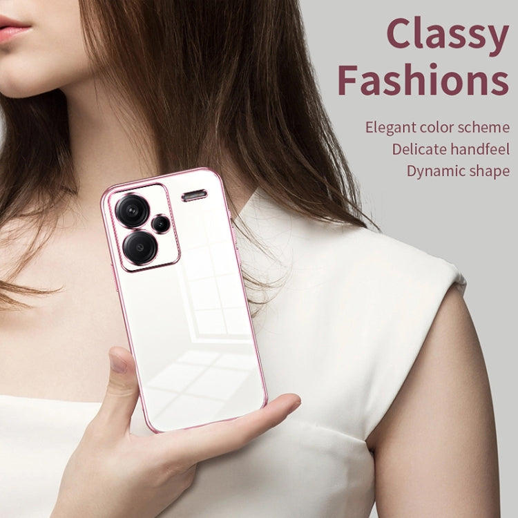 For Xiaomi Redmi Note 13 Pro+ Transparent Plating Fine Hole Phone Case(Gold)