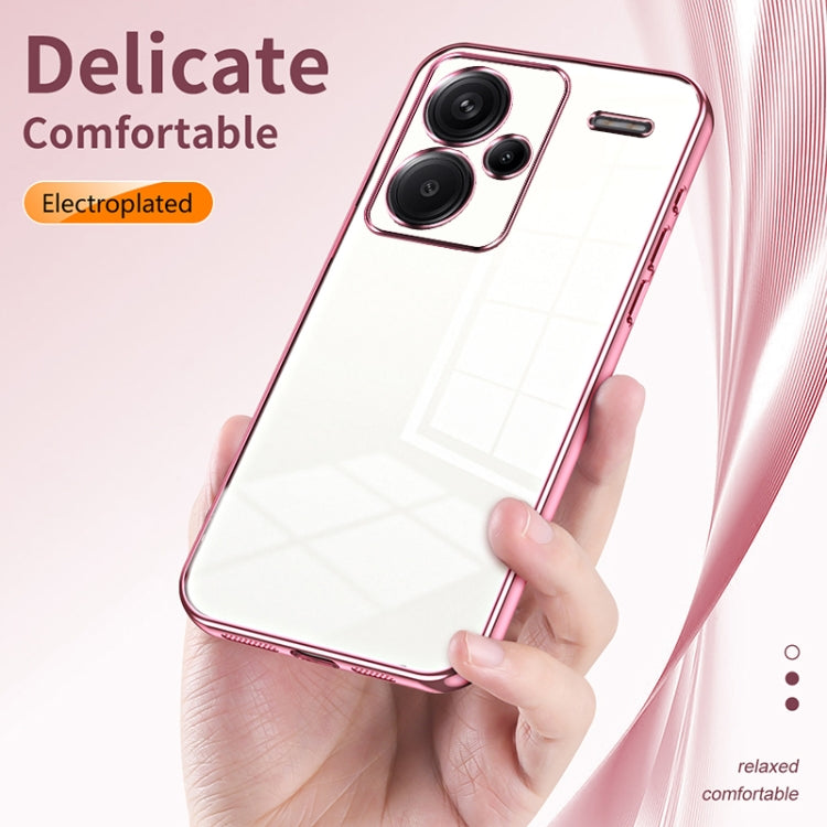 For Xiaomi Redmi Note 13 Pro+ Transparent Plating Fine Hole Phone Case(Gold)