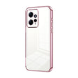 For Xiaomi Redmi Note 12 4G Transparent Plating Fine Hole Phone Case(Pink) - Xiaomi Cases by PMC TechLife | Online Shopping South Africa | PMC TechLife | Buy Now Pay Later Mobicred