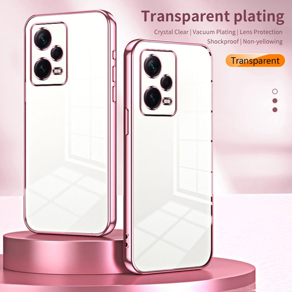 For Xiaomi Redmi Note 12 Pro+  Transparent Plating Fine Hole Phone Case(Transparent)