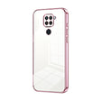 For Xiaomi Redmi Note 9 / 10X 4G Transparent Plating Fine Hole Phone Case(Pink) - Xiaomi Cases by PMC TechLife | Online Shopping South Africa | PMC TechLife | Buy Now Pay Later Mobicred