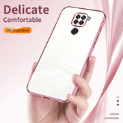 For Xiaomi Redmi Note 9 / 10X 4G Transparent Plating Fine Hole Phone Case(Pink)