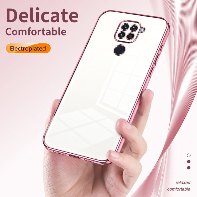For Xiaomi Redmi Note 9 / 10X 4G Transparent Plating Fine Hole Phone Case(Pink)
