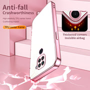 For Xiaomi Redmi Note 9 / 10X 4G Transparent Plating Fine Hole Phone Case(Pink)