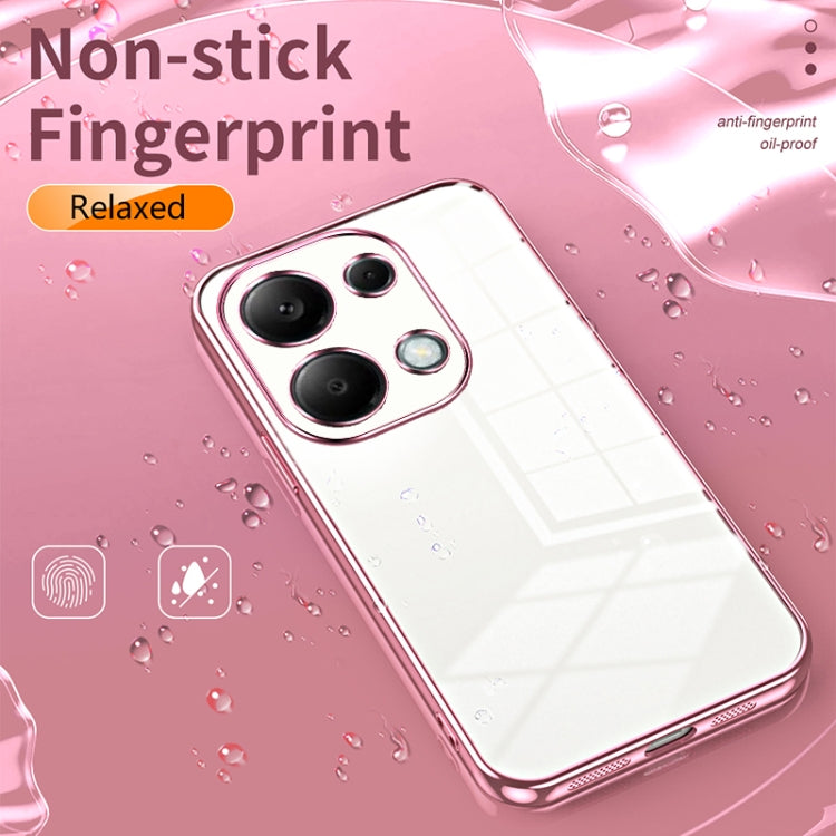 For Xiaomi Redmi Note 13 Pro 4G Transparent Plating Fine Hole Phone Case(Purple)