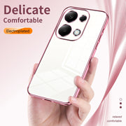 For Xiaomi Redmi Note 13 Pro 4G Transparent Plating Fine Hole Phone Case(Purple)