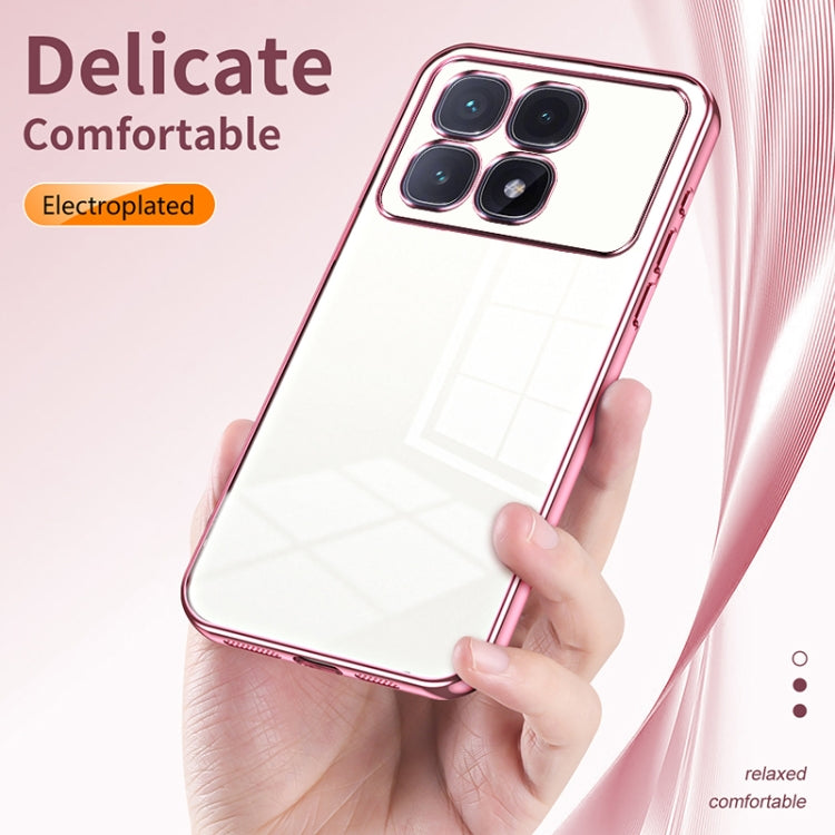 For Xiaomi Redmi K70 Ultra Transparent Plating Fine Hole Phone Case(Blue)