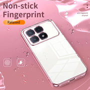 For Xiaomi Redmi K70 Ultra Transparent Plating Fine Hole Phone Case(Black)