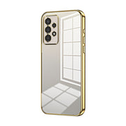 For Samsung Galaxy A13 4G Transparent Plating Fine Hole Phone Case(Gold)