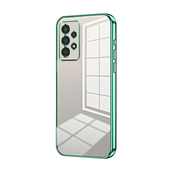 For Samsung Galaxy A13 4G Transparent Plating Fine Hole Phone Case(Green)