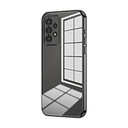 For Samsung Galaxy A13 4G Transparent Plating Fine Hole Phone Case(Black)