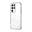 For Samsung Galaxy S21 Ultra 5G Transparent Plating Fine Hole Phone Case(Silver) - Galaxy S21 Ultra 5G Cases by PMC TechLife | Online Shopping South Africa | PMC TechLife | Buy Now Pay Later Mobicred