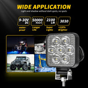 12-30V 12W 6000K 2.5 inch Car LED Engineering Auxiliary Light(White Light)