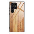 For Samsung Galaxy S24 Ultra 5G Wood Grain Glass Phone Case(Yellow) - Galaxy S24 Ultra 5G Cases by PMC TechLife | Online Shopping South Africa | PMC TechLife