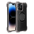 For iPhone 14 Pro R-JUST RJ51-1 Hollow Rotating Holder MagSafe Magnetic Metal Phone Case(Silver Grey) - iPhone 14 Pro Cases by R-JUST | Online Shopping South Africa | PMC TechLife | Buy Now Pay Later Mobicred
