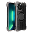 For iPhone 13 Pro Max R-JUST RJ51-1 Hollow Rotating Holder MagSafe Magnetic Metal Phone Case(Silver Grey) - free shipping - PMC TechLife - Order now!